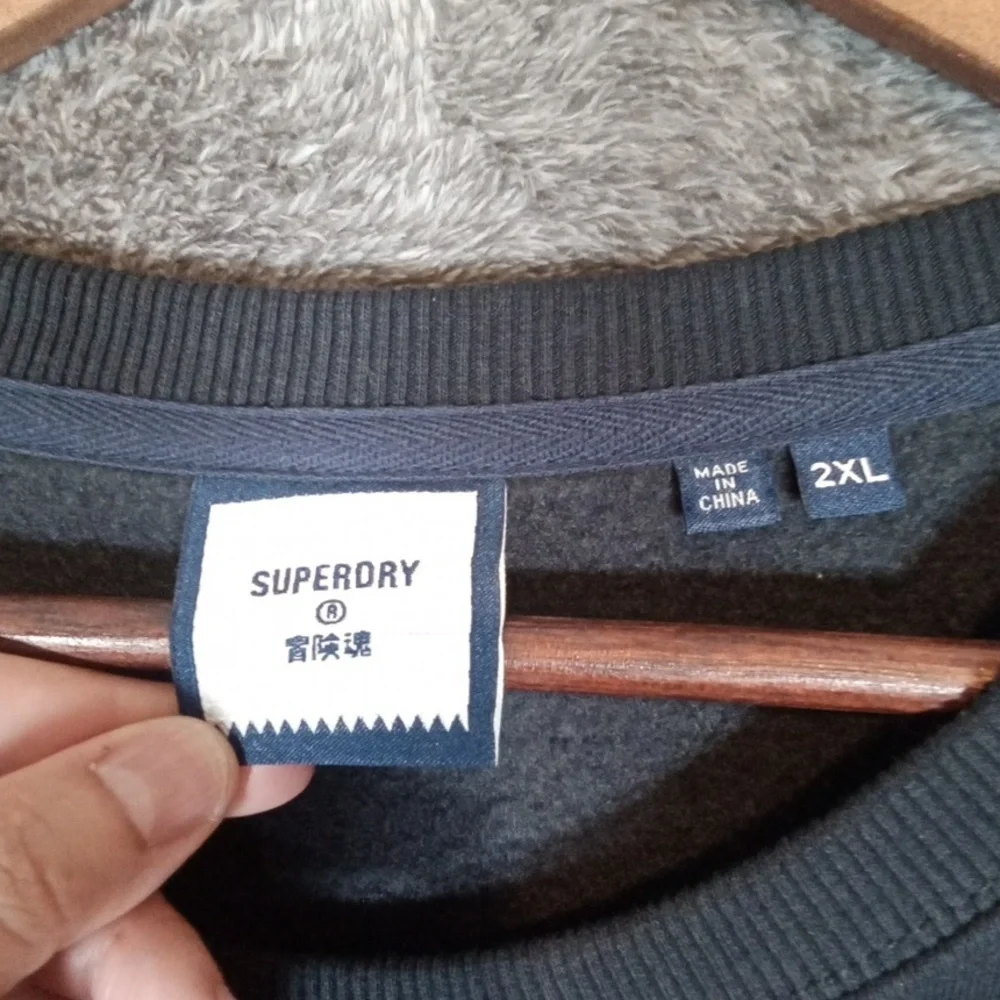 Superdry Collegiate Bear Graphic Men's Crewneck Sweater Eclipse Navy Size 2XL